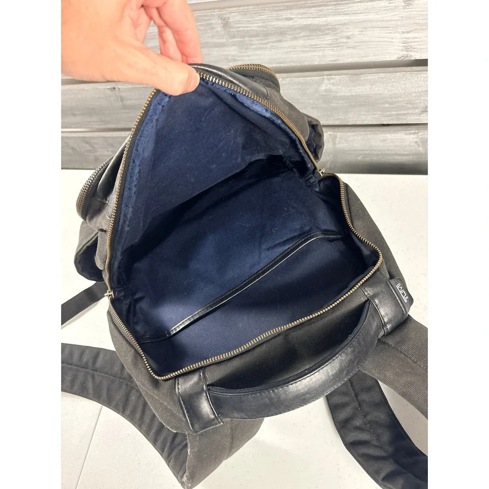 Tumi T-Tech Black Canvas Leather Trim Backpack Laptop Bag Travel Rucksack
